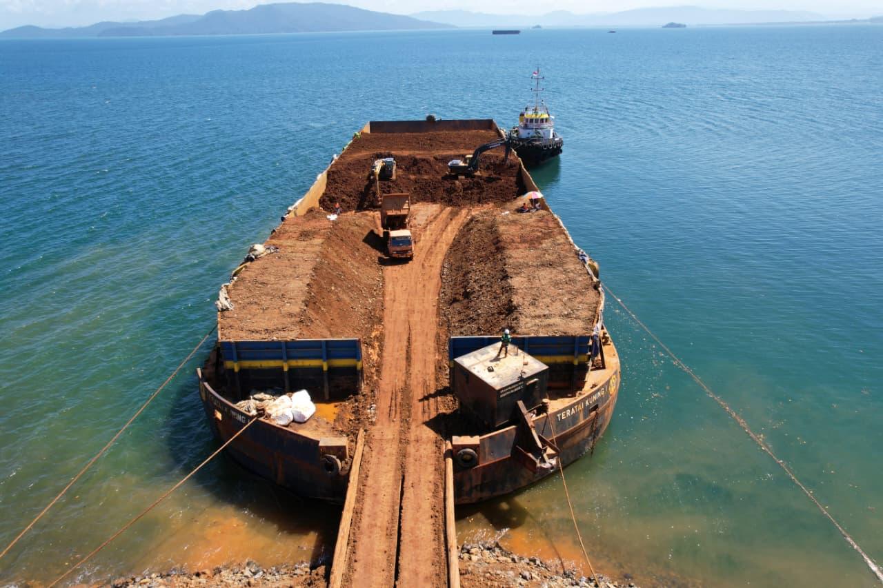 Mining trucks on site